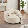 thumbnail image 3 of Leumius 55" Oversized Round Swivel Accent Chair,Upholstered Polyester 360 Degree Swivel Chair for Living Room, Bedroom, Lounge and Projection Room,Beige, 3 of 13