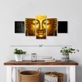 thumbnail image 2 of Elephant Stock Large Buddha Face Wall Art - Horizontal Multi Panel Canvas - Living Room Wall Decor - Religion And Spirituality Multi Panel - Black And Gray Decor - 29" x 12", 2 of 4