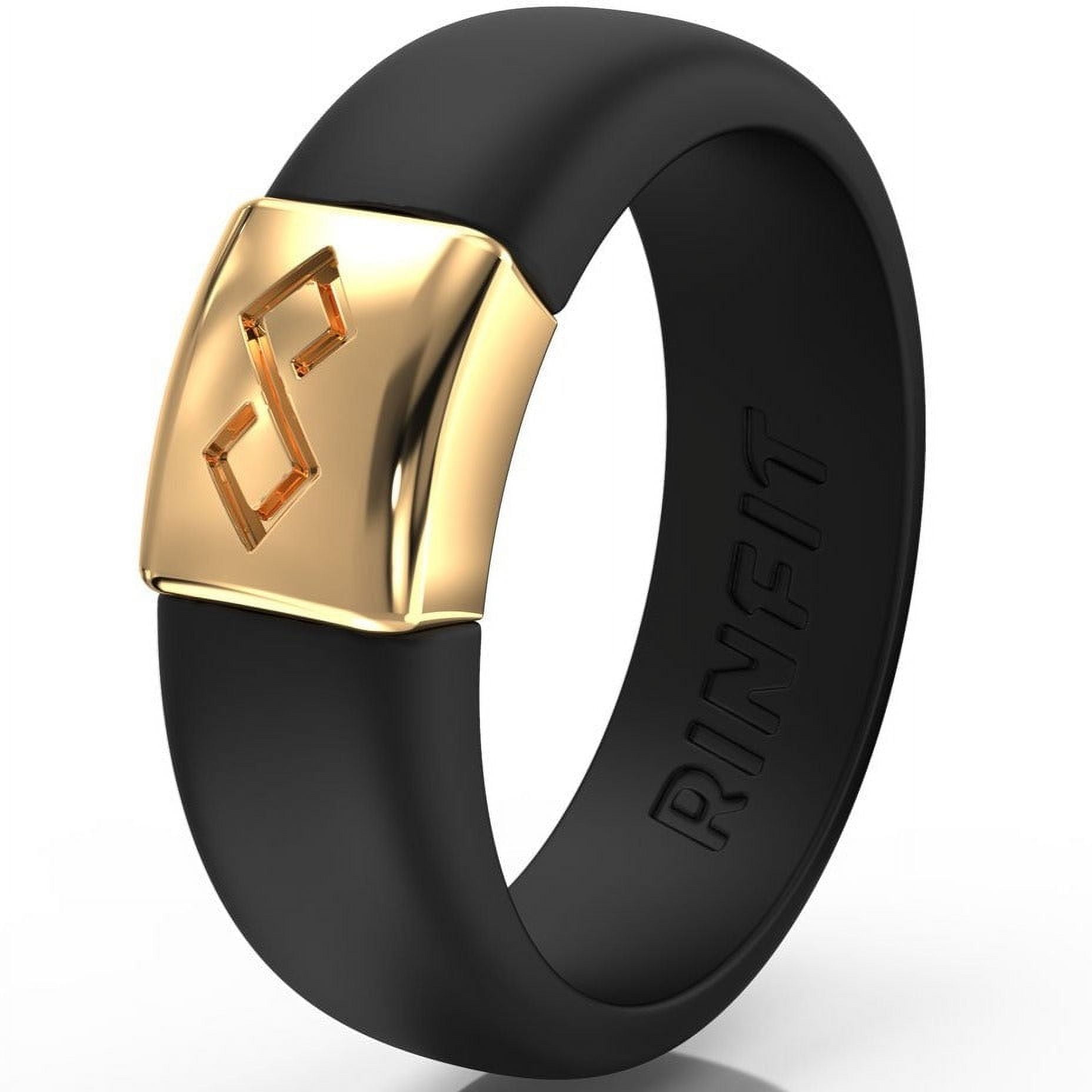 Rinfit Silicone Rings for Women Men Silicone Wedding Bands Women or Men Couple Sets Rubber Wedding Rings for Women Men Great for Sports Yoga and Exercise Black and White Set