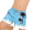 thumbnail image 4 of Zpanxa Kids Shorts Polyester Spandex Print Pattern with Drawstring Elastic Waistband Casual Swim Trunks 8-9 Years, 4 of 7