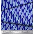thumbnail image 3 of Soimoi Blue Cotton Poplin Fabric Artistic Waves Abstract Print Fabric by the Yard 56 Inch Wide, 3 of 3
