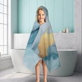 thumbnail image 6 of Blue Marble Gold Pattern Hooded Bath Towel，50"x30" for Ages 3 To 12 Kids, Quick Dry Lightweight Soft Microfiber Hood Beach Towel Cover Up for Kids, 6 of 7