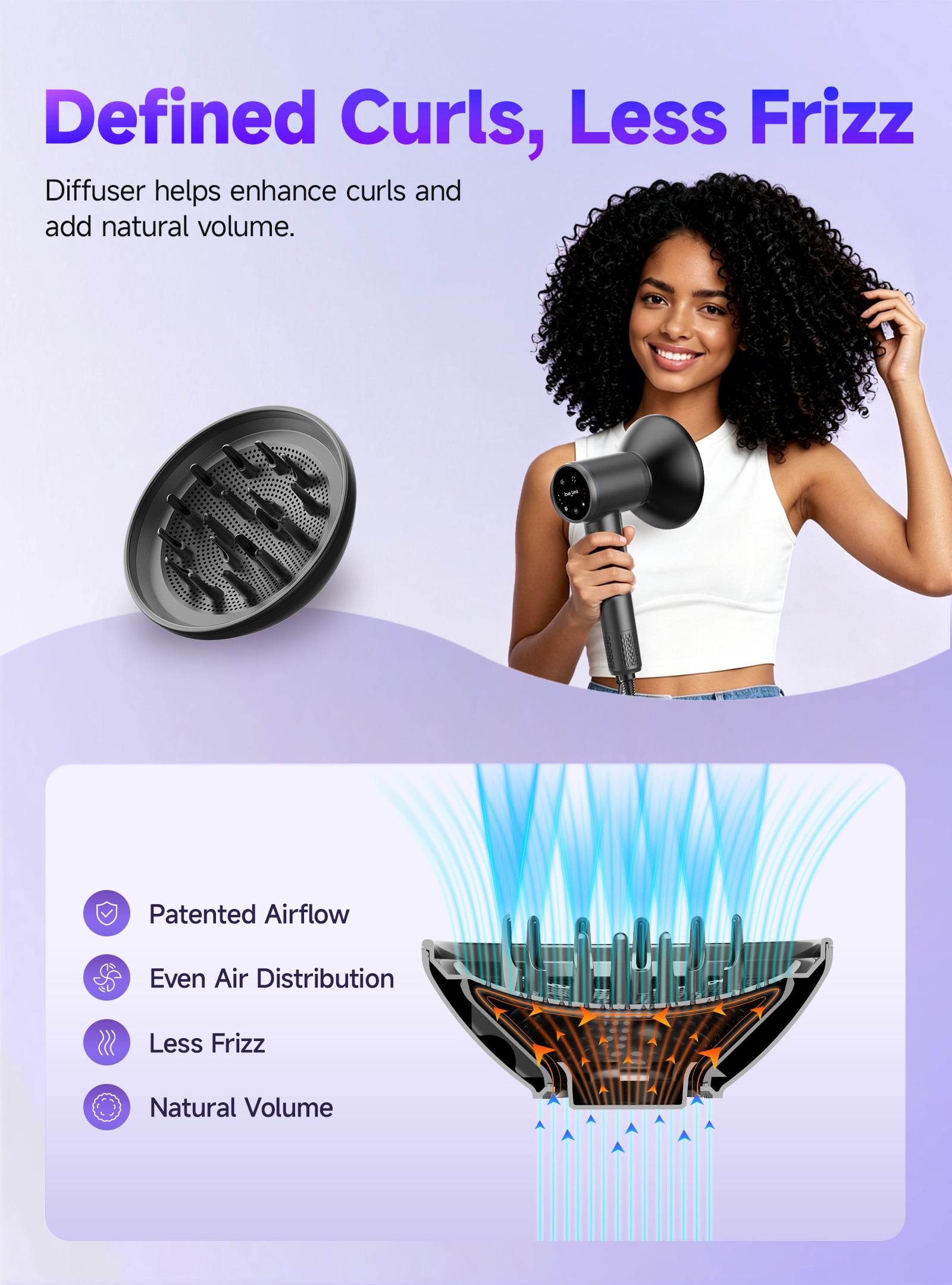 Hair Dryer, Professional Ionic Hair Dryer for Fast Drying, Low Noise and Quiet, Lightweight, 600 Mmillion Negative lonic High-Speed Hair Blow Dryer Without Hair Damage for Women, Men, Travel, Salon