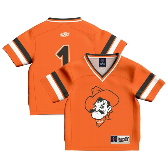 Toddler GameDay Greats #1 Orange Oklahoma State Cowboys Lightweight Collegiate Football Fashion Jersey