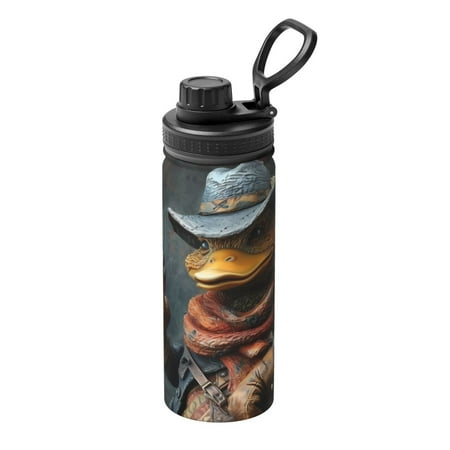

Ocsxa Western Cowboy Duck Print 18oz Stainless Steel Water Bottle Unisex Water Bottle Insulated Sports Water Cup Flask for Cold Water Drinks/Sports/Travel/Car/School