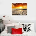 thumbnail image 5 of Shiartex  The Sea Canvas Prints Wall Art Sunset Ocean Beach Pictures Photo Paintings for Living Room Bedroom Home Decorations Modern Seascape Waves Landscape work 20x16in, 5 of 6
