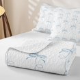 thumbnail image 4 of Erosebridal Kawaii Bowtie Pattern Quilt Full,Geometric Stripes Print Full Bedspread Sets For Girls,3 Pieces, 4 of 7