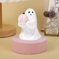thumbnail image 3 of Clinaoy 1/2 piezas de estatua de fantasma de Halloween, figura de resina espeluznante de fantasma, calabaza rosa, murciélago, linda decoración de mesa para el hogar de Halloween para interior y, 3 of 7