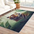 thumbnail image 1 of Tiger Floral Rugs 4x5, Wildlife Carpet for Bedroom Rug, Tiger Area Rug for Living Room, Super Soft Low Pile Machine Washable Non Slip Stain Resistant Rug, 1 of 7