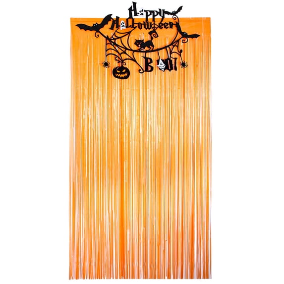 LIWEN 1 Set Backdrop Curtain Attractive Decorative Shining Ornamental Halloween Skull Pumpkin Flag Curtain Home Decor