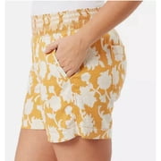 Briggs Womens Linen Blend Pull On Short Orange Medium