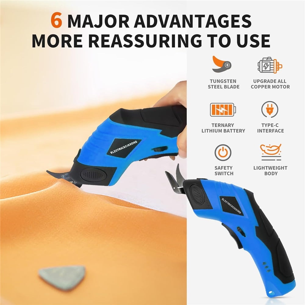 Cardboard Cutter, Electric Box Cutter, Cordless Electric Scissors, Ultimate Cutting Tool for Home and Crafts, 2 Blades Included, Electric Scissors for Cutting Fabric, Cardboard and Plastic