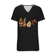 thumbnail image 4 of VKOYWKM Womens Happy Thanksgiving T Shirts V Neck Fall Tops Thanksgiving Pumpkin Graphic Tees Short Sleeve Thankful Blessed T-Shirts Holiday Top Halloween Shirts, 4 of 5