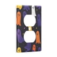 thumbnail image 2 of Yayeee Duplex Wall Plate 1-Gang 4.5"x2.7" Home Receptacle Light Switch Decorative Outlet Cover, Halloween Colorful Ghosts, 2 of 7