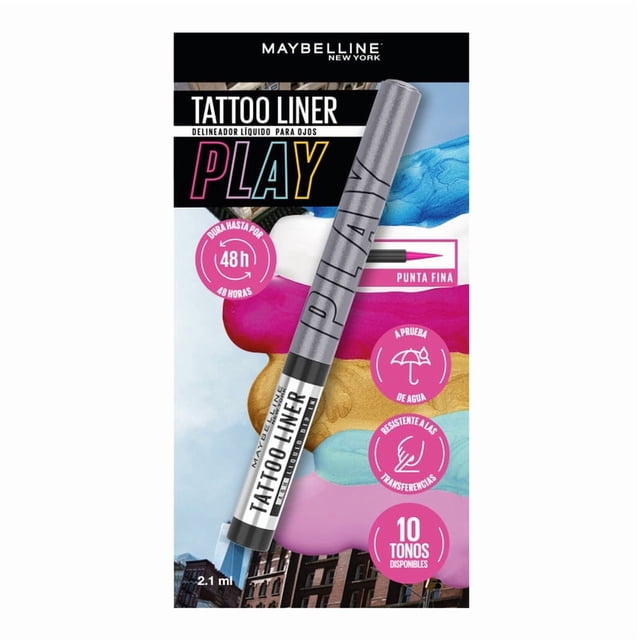 Delineador Líquido Maybelline Tattoo Liner Play Spark It Silver de 2.1 gr