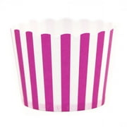 Dress My Cupcake 24-Pack Party Candy Cups, Striped, Fuchsia Pink