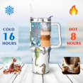 thumbnail image 4 of 40oz Ocean Cute SeaHorse Stainless Steel Flip Straw Tumbler Spill Proof Travel Cup Double Wall Vacuum Insulated Coffee Mug with Top Handle, 4 of 6
