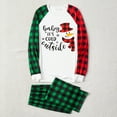 thumbnail image 4 of PatPat Christmas Pajamas Family Matching Snowman & Letter Print Plaid Raglan Sleeve Pajamas Set for Women, White, S, 4 of 12