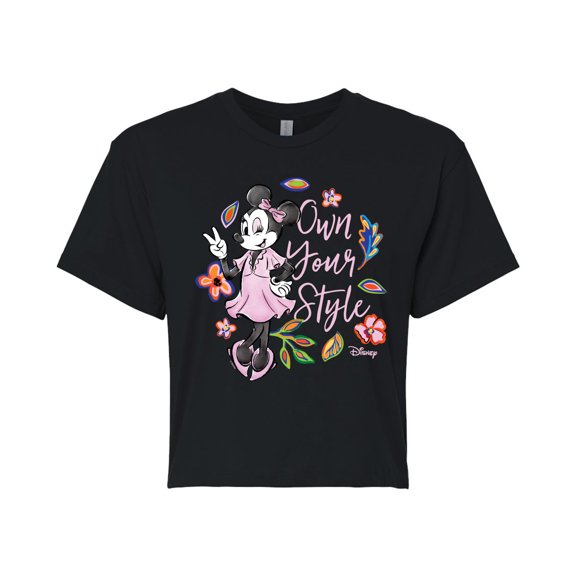 Disney - Own Your Style - Juniors Cropped Cotton Blend T-Shirt