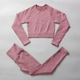 thumbnail image 4 of Top de manga larga sin costuras para mujer, mallas de cintura alta, pantalones, conjunto de Yoga, ropa de entrenamiento, ropa deportiva para gimnasio, Fitness, traje deportivo de realce, 2 uds., 4 of 5