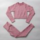 thumbnail image 4 of Top de manga larga sin costuras para mujer, mallas de cintura alta, pantalones, conjunto de Yoga, ropa de entrenamiento, ropa deportiva para gimnasio, Fitness, traje deportivo de realce, 2 uds., 4 of 5