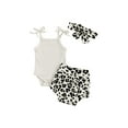 thumbnail image 1 of Sedceaty Infant Newborn Girls 3 Pcs Outfits Suits, Sling Tank Tops Romper Tops + Leopard Shorts + Headband Sets, 1 of 6