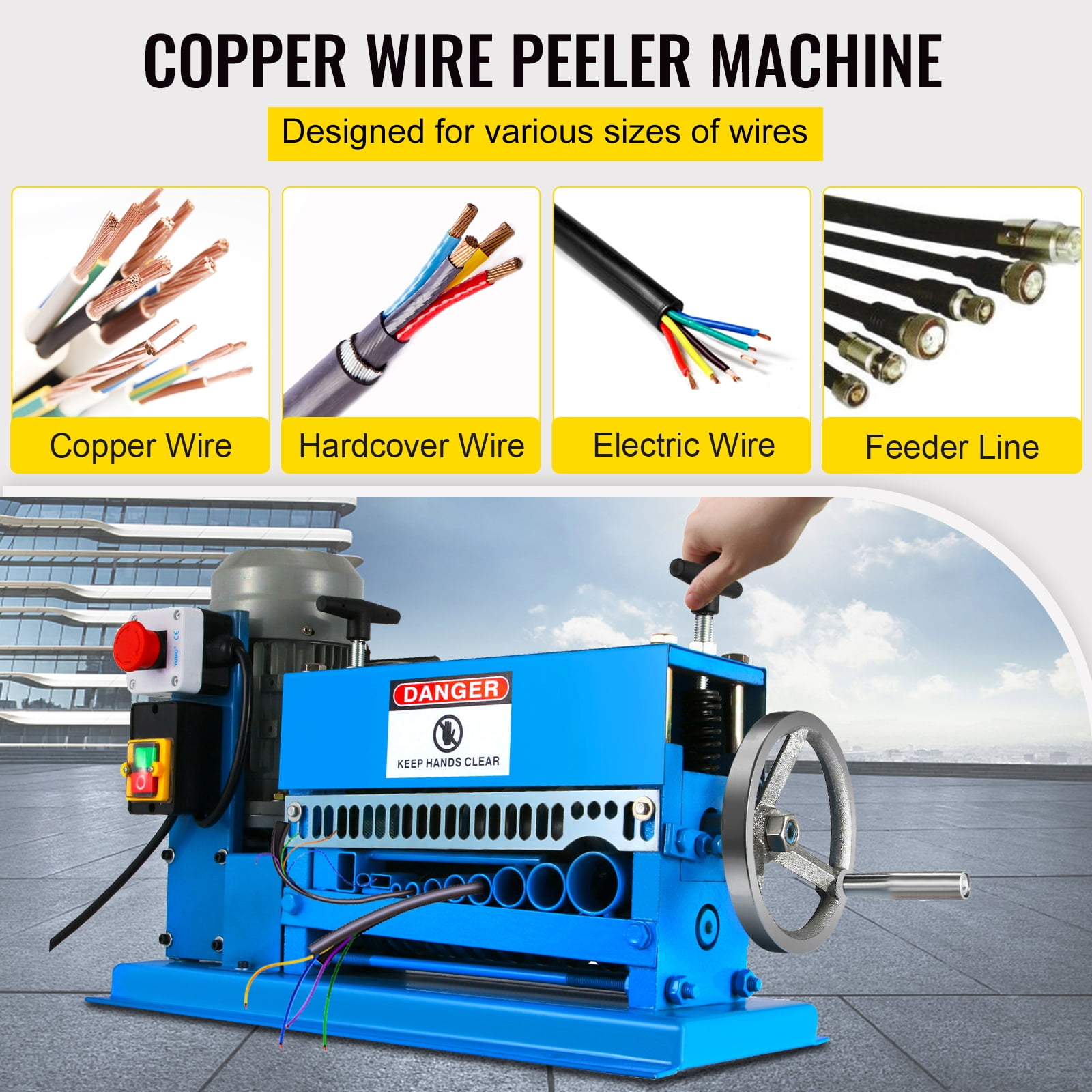 KFFKFF DA 0.06 inch -1.5 inch,Automatic Wire Stripper Machine 11 Channels 10 Blades
