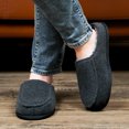thumbnail image 2 of Men's Memory Foam House Slippers - Cozy, Fuzzy Bedroom Slip-on Loafer Shoes. Warm & Comfy Indoor Outdoor Moccasins. Unique Christmas Gift for Dad, Grandpa, Husband, Boyfriend, Black Adult Size 8-9, 2 of 7