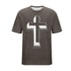 thumbnail image 4 of Camisas de Manga Corta de los Hombres Casual Pascua-Impresión Suelta Deportes Elásticos Cuello Redondo, Suave Blusa de Poliéster Spandex, 4 of 6