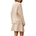 thumbnail image 3 of Fall Winter Long Sleeve Women 2 Piece Skirt Sets Solid Color Knit Sweater and Mini Skirt Set, 3 of 7