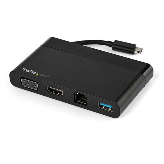 Startech.com Usb C Multiport Adapter With Hdmi, Vga, Gigabit Ethernet & Usb 3.0, Usb C To 4k Hdmi Or 1080p Vga Display Mini Dock Hub, Usb Type-c Travel Docking Station For Usb-c Lptops - Portable
