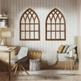 thumbnail image 3 of Sintosin Farmhouse Arched Window Frame Wall Decor, 20 x 32 Inches, Wooden Rustic Faux Window Pane, 3 of 8