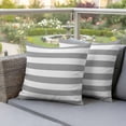 thumbnail image 6 of 2 Pack Outdoor Waterproof Throw Pillow Covers,Gray White Horizontal Striped Decorative Square Patio Pillowcases for Chair Couch Sofa 18x18in, 6 of 9