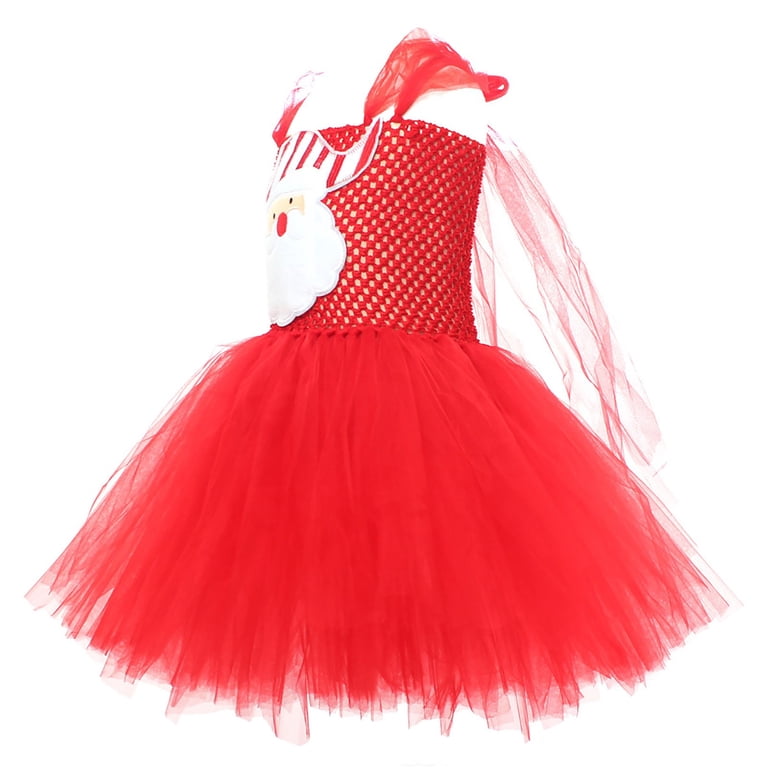 Lnmqlpdbs Christmas Dresses for Girls Toddler Red Christmas Dress White Christmas for Short Wedding Dress Girls Dresses My First New Years Baby Girl,