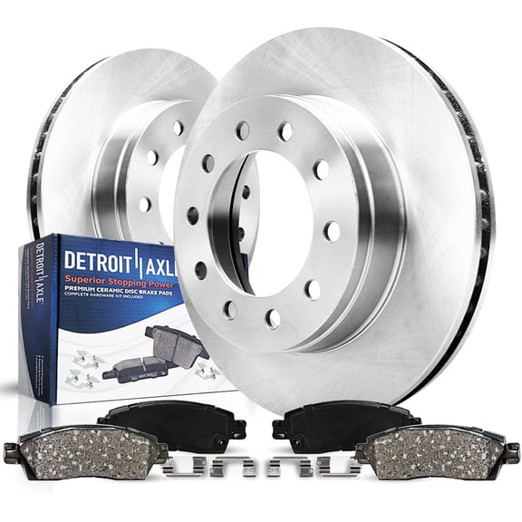 Detroit Axle - Rear Brake Kit for 2003 2004 2005 2006 2007 2008 2009 2010 2011 Lincoln Town Car [Sedan], Disc Brake Rotors Ceramic Brake Pads Replacement: 11.61'' inch Rotors