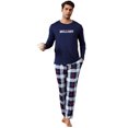 thumbnail image 5 of Winter new men's long-sleeved long pants set with printed check pattern, suitable for home wear and can be worn outside., 5 of 6
