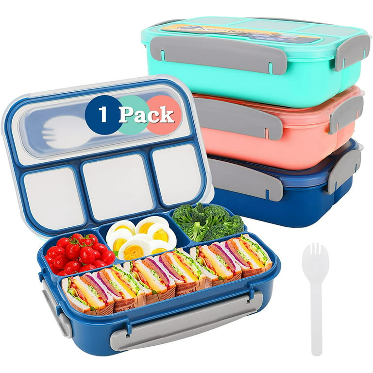 Bento Box for Adults and Kids Pink BPA Free Food Grade Airtight Leakproof 3 Compartments with Spoon and Fork
