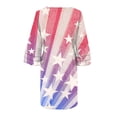 thumbnail image 5 of Summer Savings Clearance! Edvintorg 4Th Of July Summer Dress Women Plus Size Clothing Fashion Independence Day Print Casual V-Neck 3/4 Sleeve Fold Mini Dress, 5 of 5