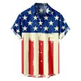 thumbnail image 2 of DPTALR Hommes Casual Col Rabattable Impression Manches Courtes Ont des Poches Cardigan Bouton Chemise Tops Blouse, 2 of 6