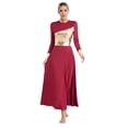 thumbnail image 1 of Linjinx Robe de Danse Liturgique pour Femmes Bloc de Couleur Métallique Performance Bourgogne m, 1 of 7