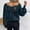 Blue, variant on Abomasnow Womens Pullover Sweaters Casual Long Sleeve V Neck Knit Tops Fall Winter Off The Shoulder Backless Knitwear S-XL
