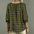 thumbnail image 4 of WCJM V Neck Loose Fit Long Sleeve T Shirts Women 3/4 Sleeve Bohemian Casual Fall Top (Army Green,L), 4 of 5