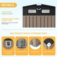 thumbnail image 4 of 10x12 FT Outdoor Storage Shed, Metal Garden Tool Shed with Updated Frame Structure, Lockable Doors and Windows, Ideal for Backyard Garden Lawn, Brown, 4 of 8