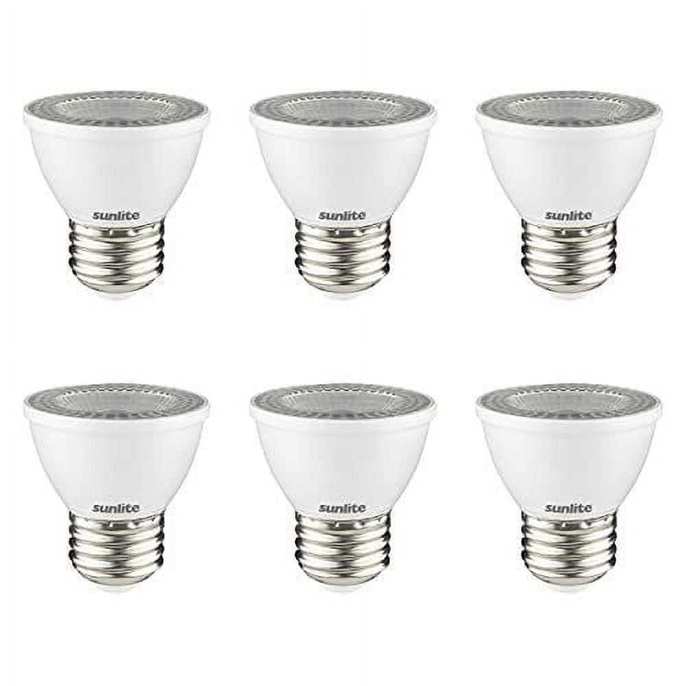 Sunlite LED PAR16 Short Neck Recessed Spotlight Bulb, 7 Watts, (60W Halogen Replacement), Medium E26 Base, Dimmable, ETL Listed, 3000K Warm White, 6-Pack