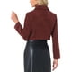 thumbnail image 3 of BLAZER DE TWEED INSPIRADOR CHIC PARA MUJER, CHAQUETA CORTA DE MANGA LARGA EN ROJO VINO, 3 of 5