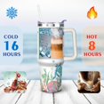 thumbnail image 4 of 40oz Cute Ocean Life Turtle Stainless Steel Flip Straw Tumbler Spill Proof Travel Cup Double Wall Vacuum Insulated Coffee Mug with Top Handle, 4 of 6