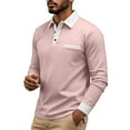 thumbnail image 5 of Generic Mens Casual Polo Shirts Casual Long Sleeve Button Golf Slim Fit Shirt Classic Spring Fall Collared Stylish Tops, 5 of 7