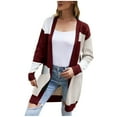 thumbnail image 2 of Idoravan Cardigans for Women Spring Womens Fashion Color Matching Long Sleeves Knit Cardigan Loose Tops Blouse Sweater, 2 of 5