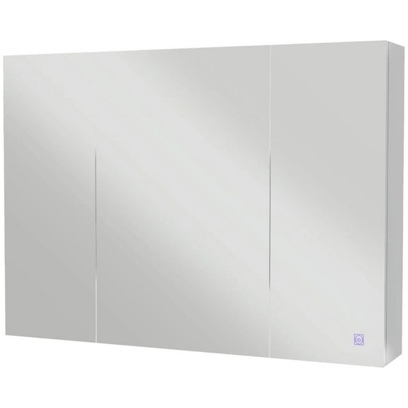 Barara King Bathroom Mirror Cabinet with Light, Bathroom Storage Cupboard with USB Charge, Adjustable Shelf, White