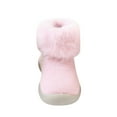 thumbnail image 5 of PINQI Unisex Child Warm Slippers Socks Slipper Baby Girls Kids Solid Knit Stocking Soft Warm Shoes Toddler Boys Sole Rubber Baby Shoes(Pink,9-12 Months), 5 of 6